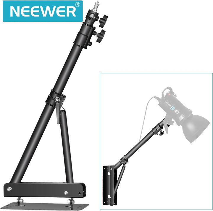 NEEWER Wandmontage Boom Arm mit Dreieck Basis für Fotografie Studio Video Stroboskop Licht Monolight