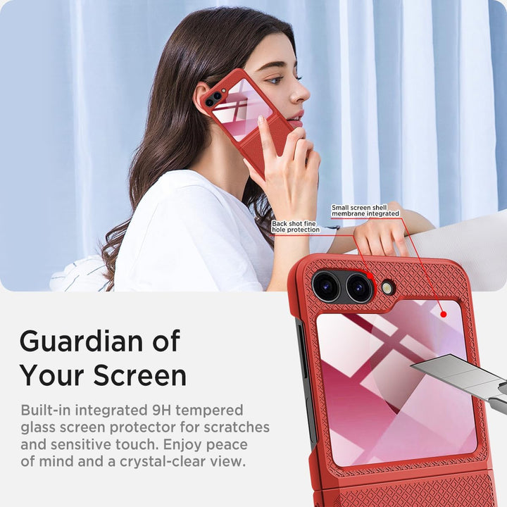 Miimall Hülle Kompatibel mit Samsung Galaxy Z Flip 6/7 FE Hülle mit Kameraschutz, [TPU Scharnierschu