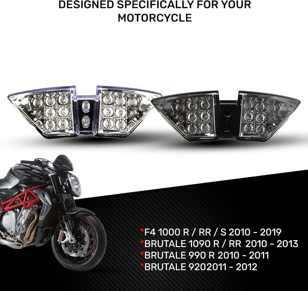 avdb-moto LED-Bremslicht mit integrierten Blinker kompatibel mit MV Agusta F4 Brutale 2010/2016 (Kla