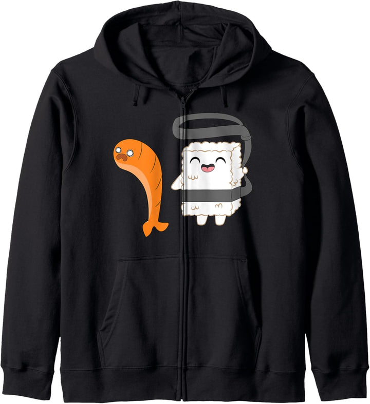 Rice Sushi Catching Nigiri Cute Kawaii Anime Japanese Kapuzenjacke