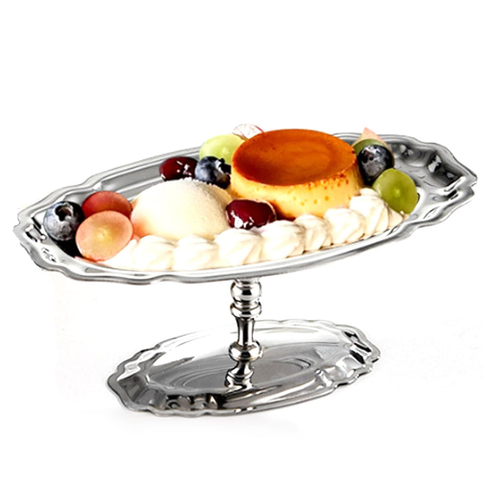 Dessert-Serviertablett mit Füssen, 6,7 x 3,9 x 2,8 Zoll, ovaler Präsentations-Aufbewahrungsteller au