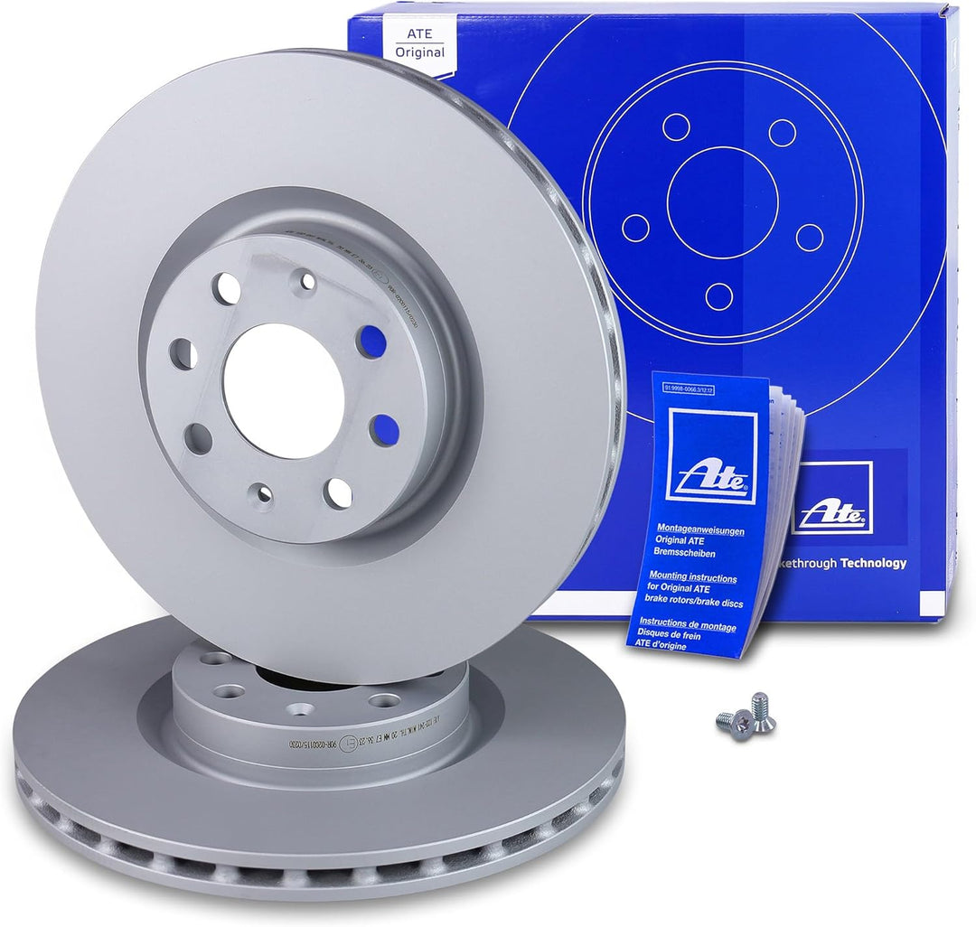 ATE Bremsenset Vorderachse inkl. Bremsscheiben vorne Ø 284 mm belüftet und Bremsbeläge vorne Kompati