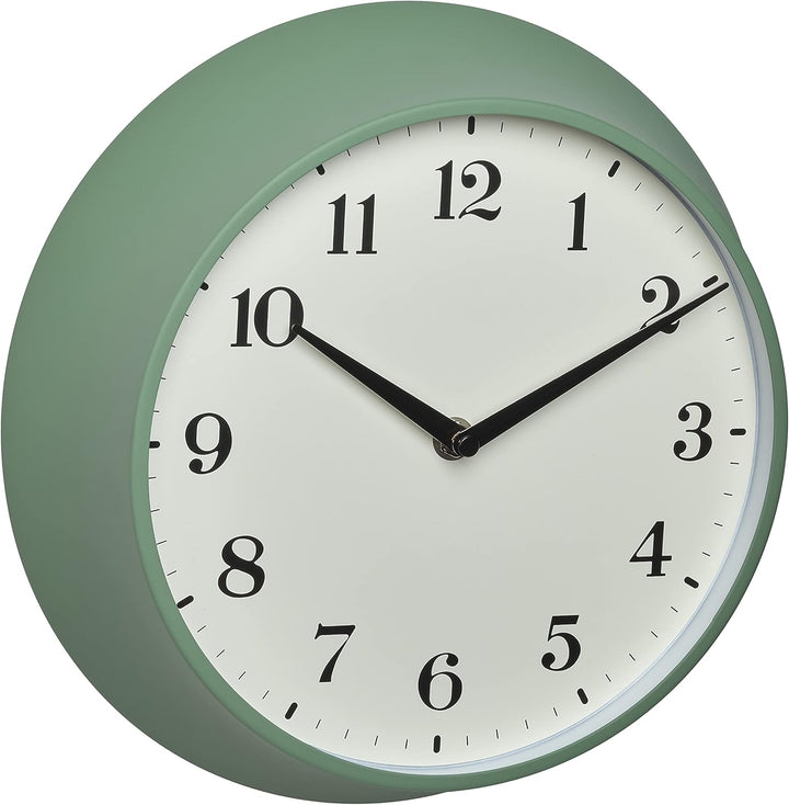 TFA Dostmann Analoge Retro Wanduhr, 60.3540.04, Funk-Wanduhr, aus Metall, grün, (l) 270 x (b) 82 x (