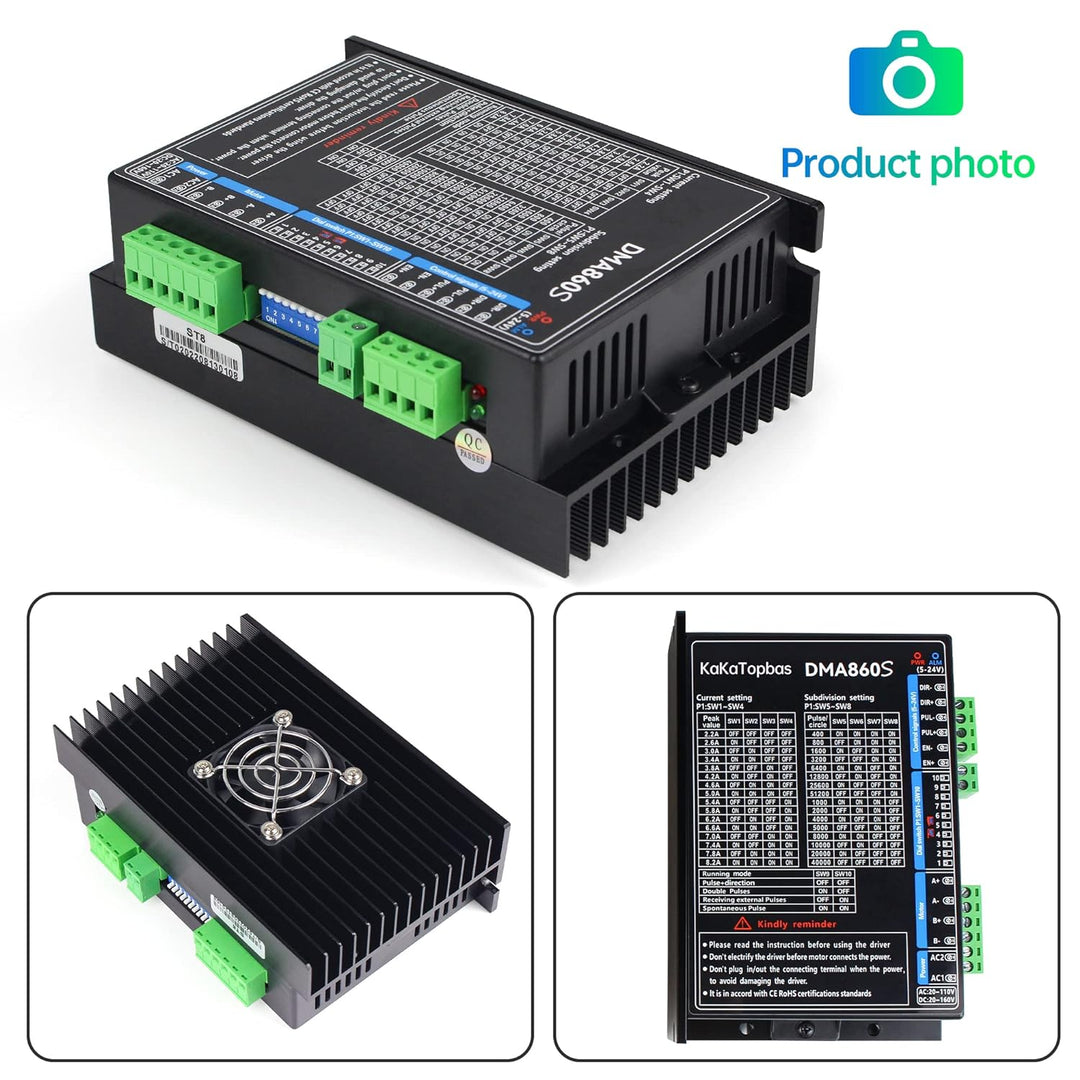 RATTMMOTOR Schrittmotortreiber DMA860S,Digitaler Schrittmotor Treiber,8,2A,18-160V DC,256 Microstep,