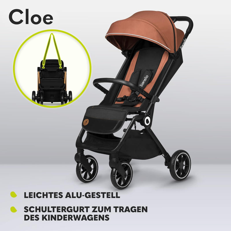 LIONELO Cloe Zusammenklappbarer Kinderwagen bis zu 22 kg, Verstellbare Rückenlehne Schlaffunktion, 5