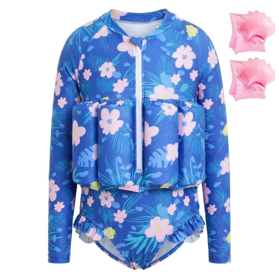 Badeanzug Baby Mädchen mit Floatation Kleinkind Schwimmtraining Hilfe Schwimmende Badeanzug Langarm