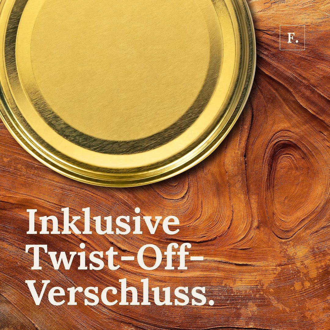 flaschenbauer.de 24er Set Sturzgläser 214 ml inkl. goldene Twist Off Deckel TO66 zum Einmachen von S