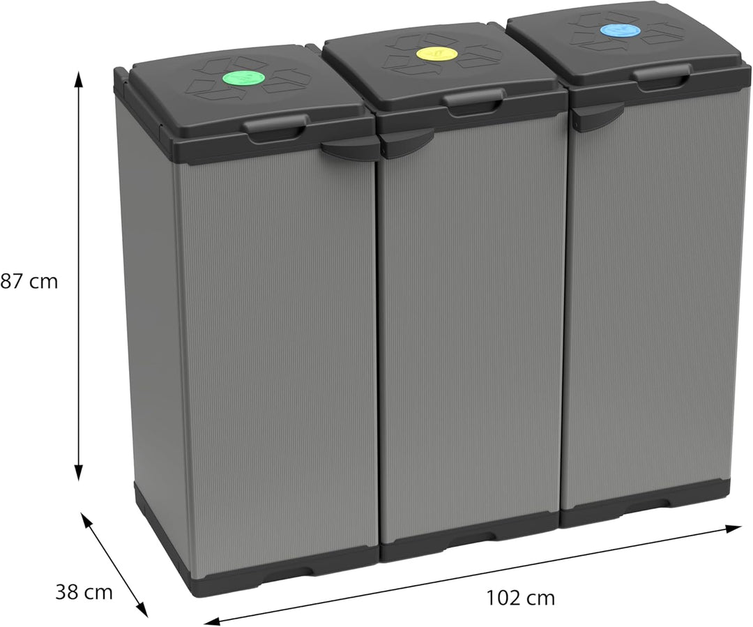Adventa: Schrank Tris für Mülltrennung aus Kunststoff, einfach zu montieren, modulares System, geeig