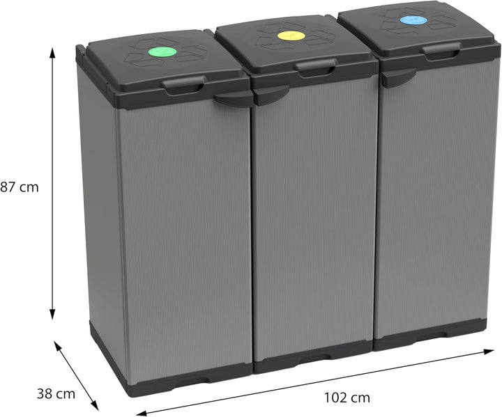 Adventa: Schrank Tris für Mülltrennung aus Kunststoff, einfach zu montieren, modulares System, geeig