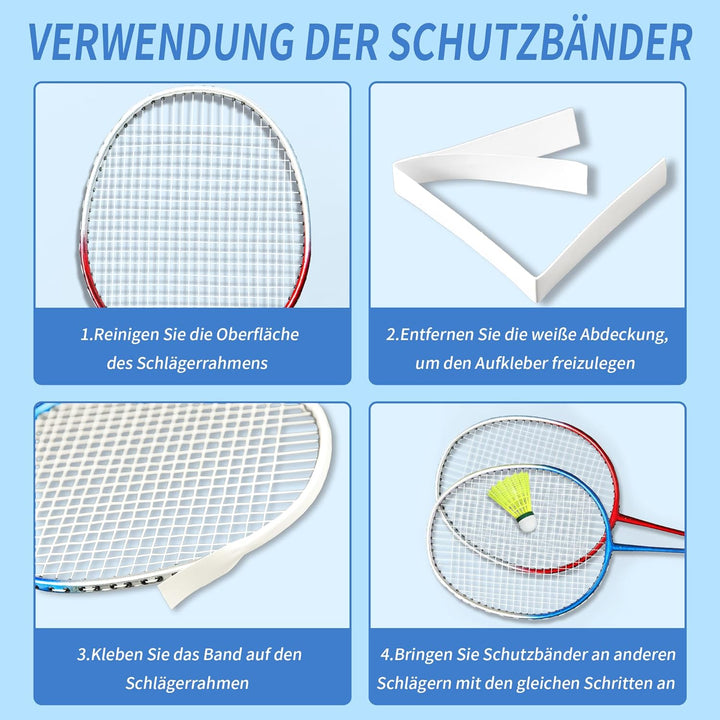 Federball Set, Badminton Set 2 oder 4 Schläger Badmintonschläger 2 oder 4 Federbälle und Tragetasche