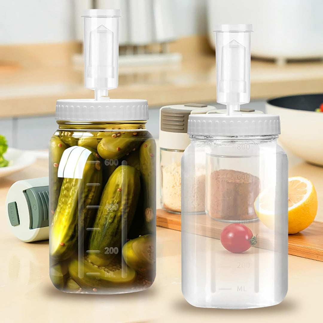 LUPATDY 2 Stück Fermentierglas 1L/32oz, Fermentiergläser mit Gärventil, Breiter Mund Fermentiergläse