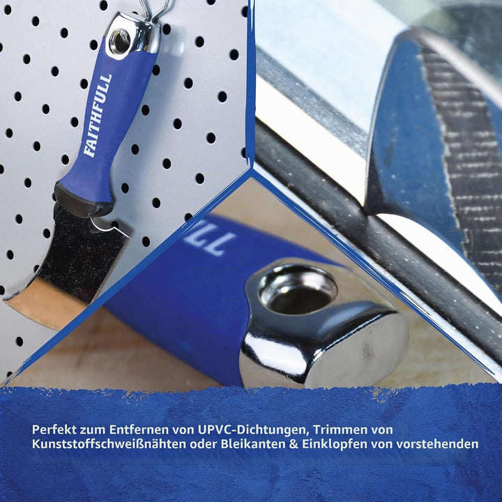 Faithfull SGWINDME Profi Fenstermesser Quarter Moon, Blau