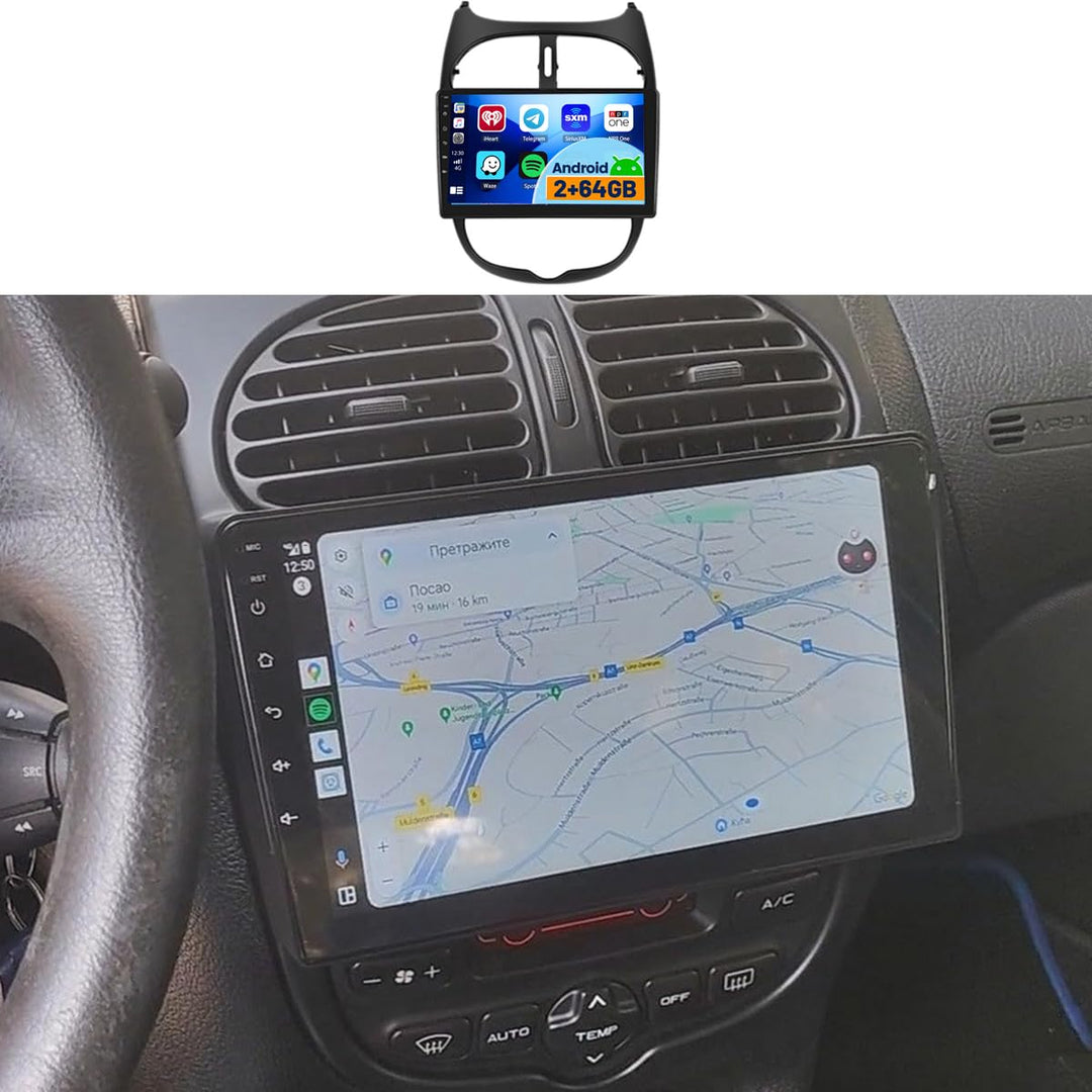 2+64G Android Autoradio für Peugeot 206/206CC 2001-2016 Cirteon C2 Wireless Carplay&Android Auto, 9'