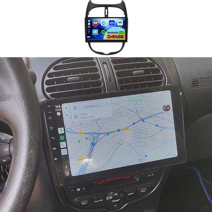 2+64G Android Autoradio für Peugeot 206/206CC 2001-2016 Cirteon C2 Wireless Carplay&Android Auto, 9'
