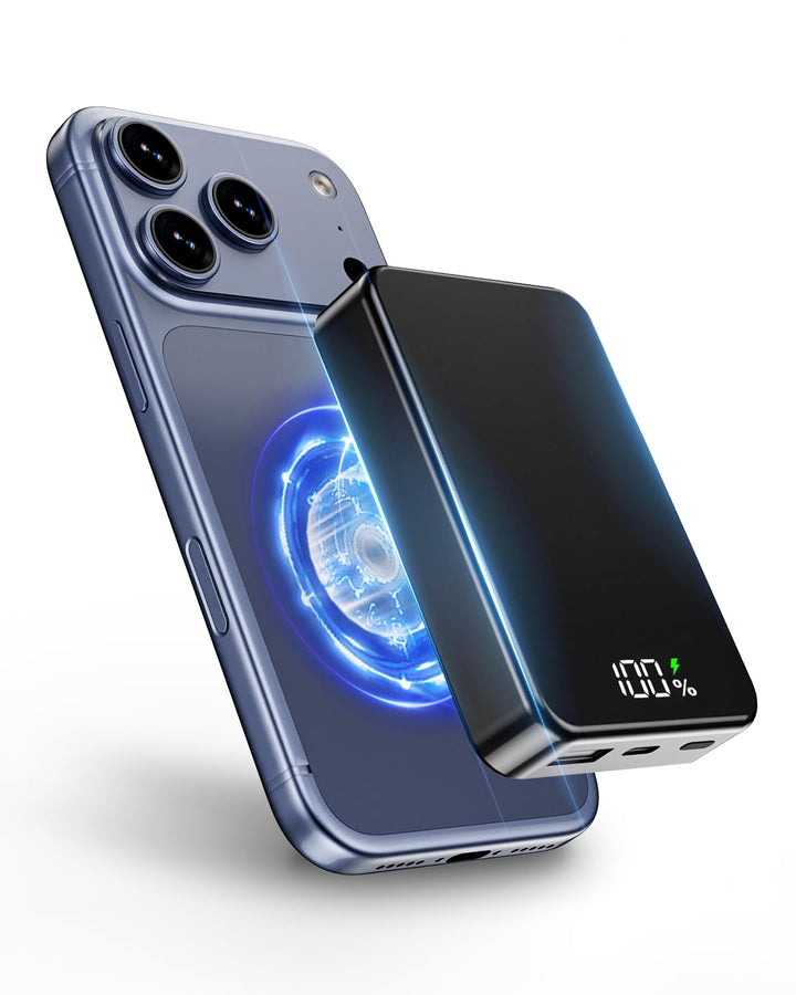 26800mAh Magnetische Powerbank, Mag-Safe-kompatibles kabelloses tragbares Ladegerät aus Aluminiumleg