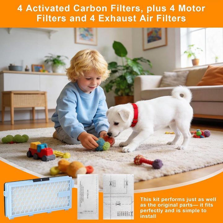 4 Sets für Miele Staubsauger Filter Compact C1, C2, für Miele Complete C3, Miele S8340, S8360. 4 HEP