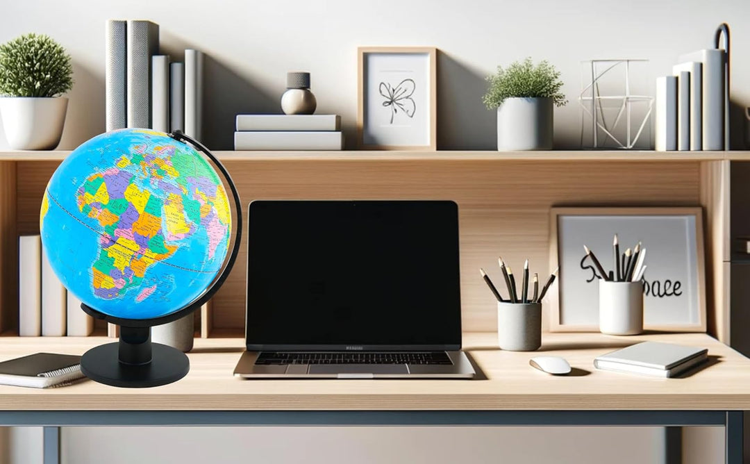 TOPGLOBE 30cm Globus Weltkugel pädagogische Politische Karte - Englischer Sprache, 30cm