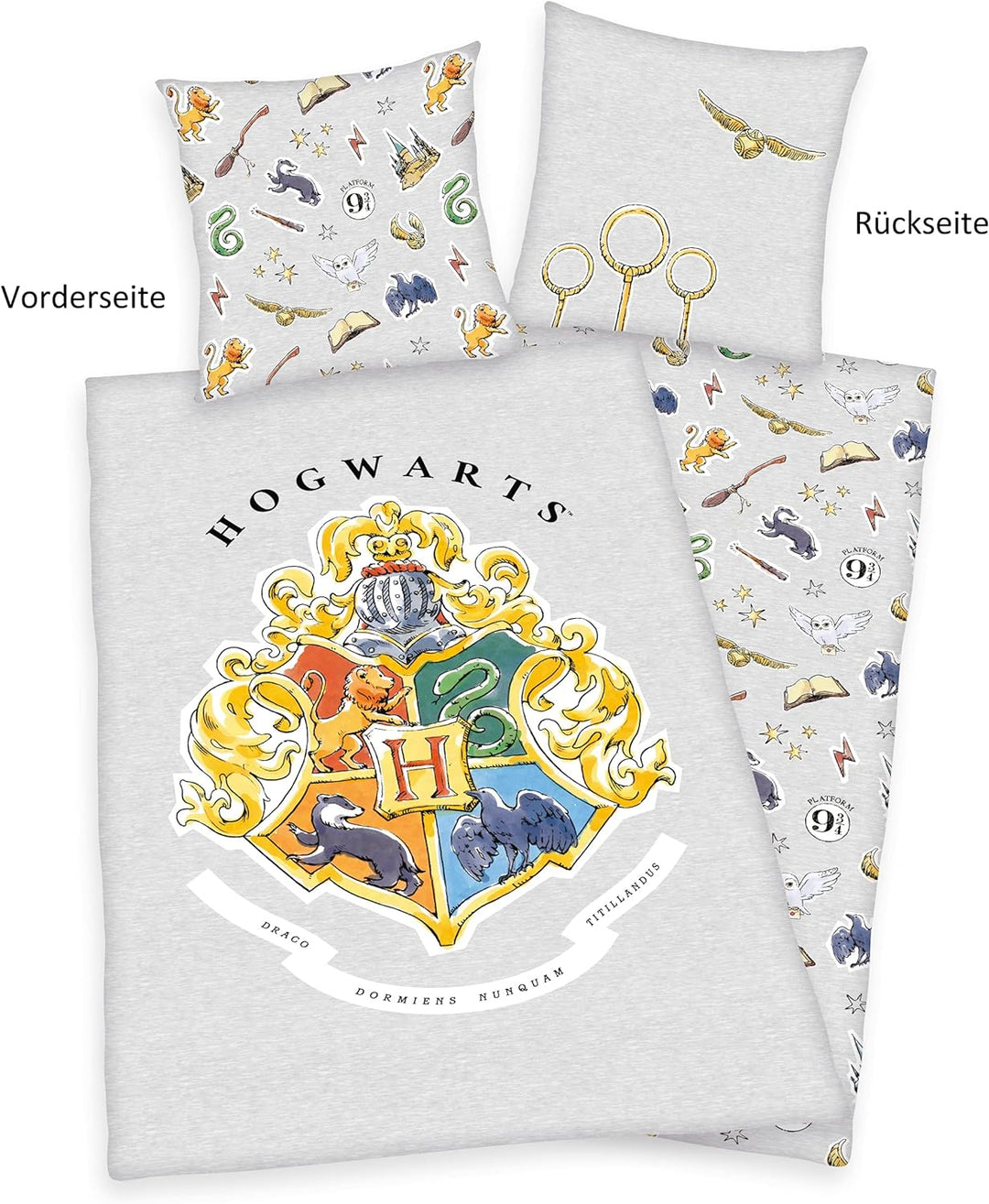 Herding Harry Potter Bettwäsche-Set, Kopfkissenbezug 70 x 90 cm, Bettbezug 140 x 200 cm, Mit leichtl
