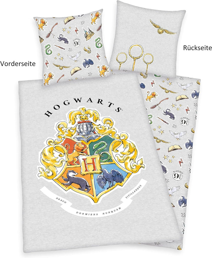 Herding Harry Potter Bettwäsche-Set, Kopfkissenbezug 70 x 90 cm, Bettbezug 140 x 200 cm, Mit leichtl