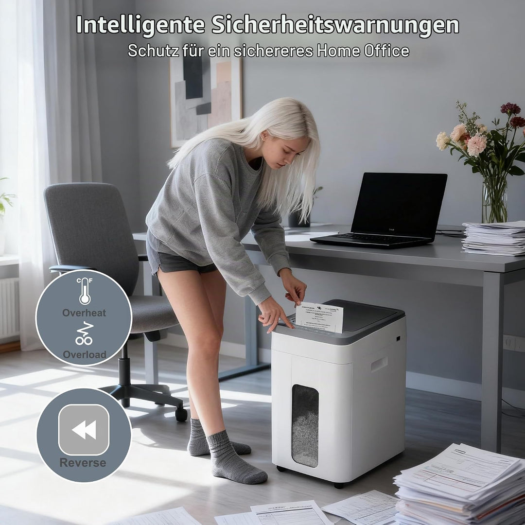 Aktenvernichter Papierschredder Paper Shredder: 400-Blatt Auto-Feed P5 Mikroschnitt Partikelschnitt