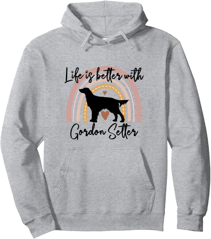 Life Better Gordon Setter Regenbogen-Hund Damen Pullover Hoodie
