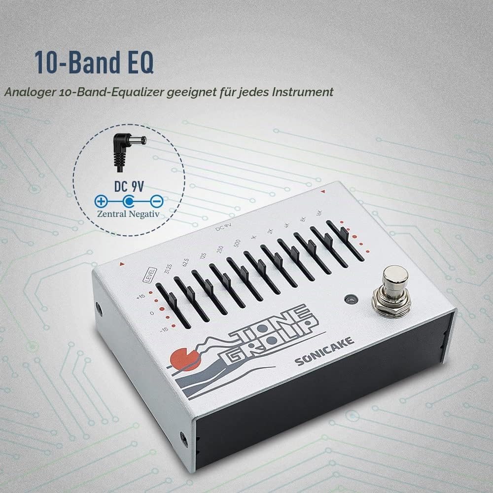 SONICAKE EQ Equalizer Gitarren Effektpedal 10-Band Tone Group, EQ Equalizer