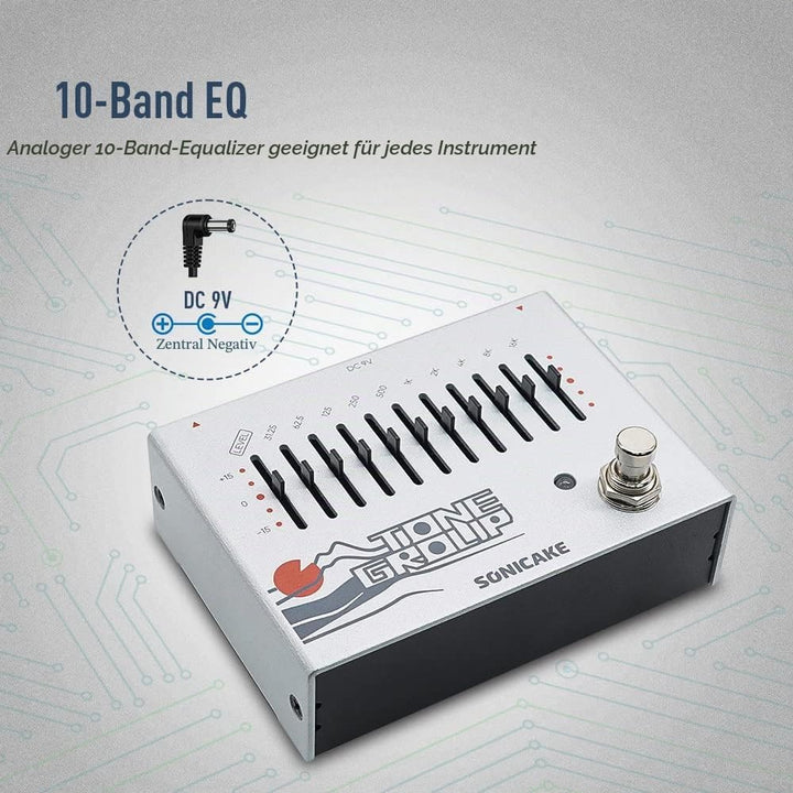 SONICAKE EQ Equalizer Gitarren Effektpedal 10-Band Tone Group, EQ Equalizer