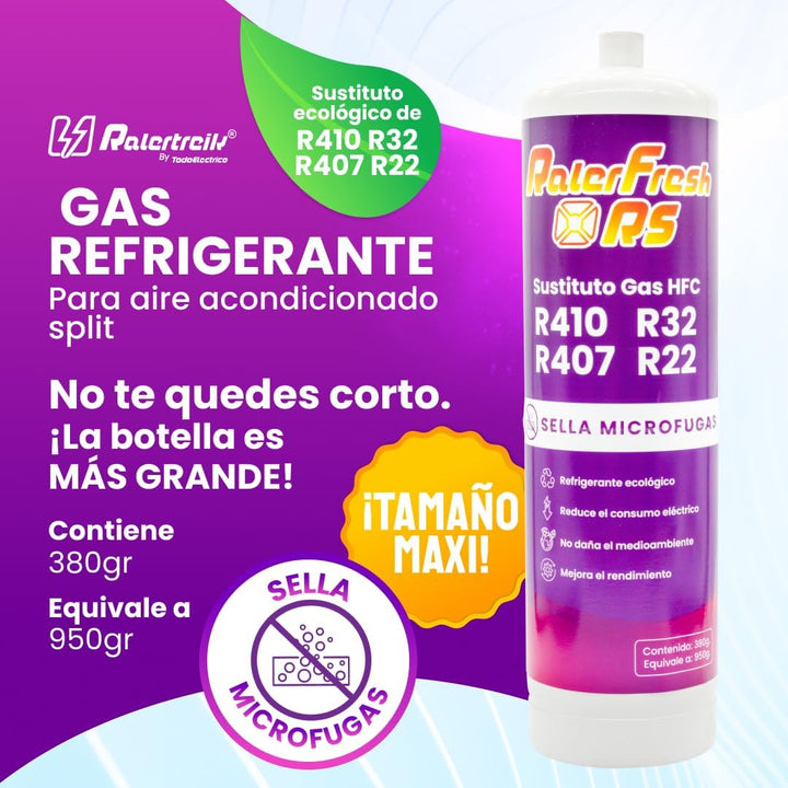 Ralerfresh RS Kältemittel R410, R32, R407 und R22 Kühlmittel für Split-Klimaanlage (Flasche + Schlau