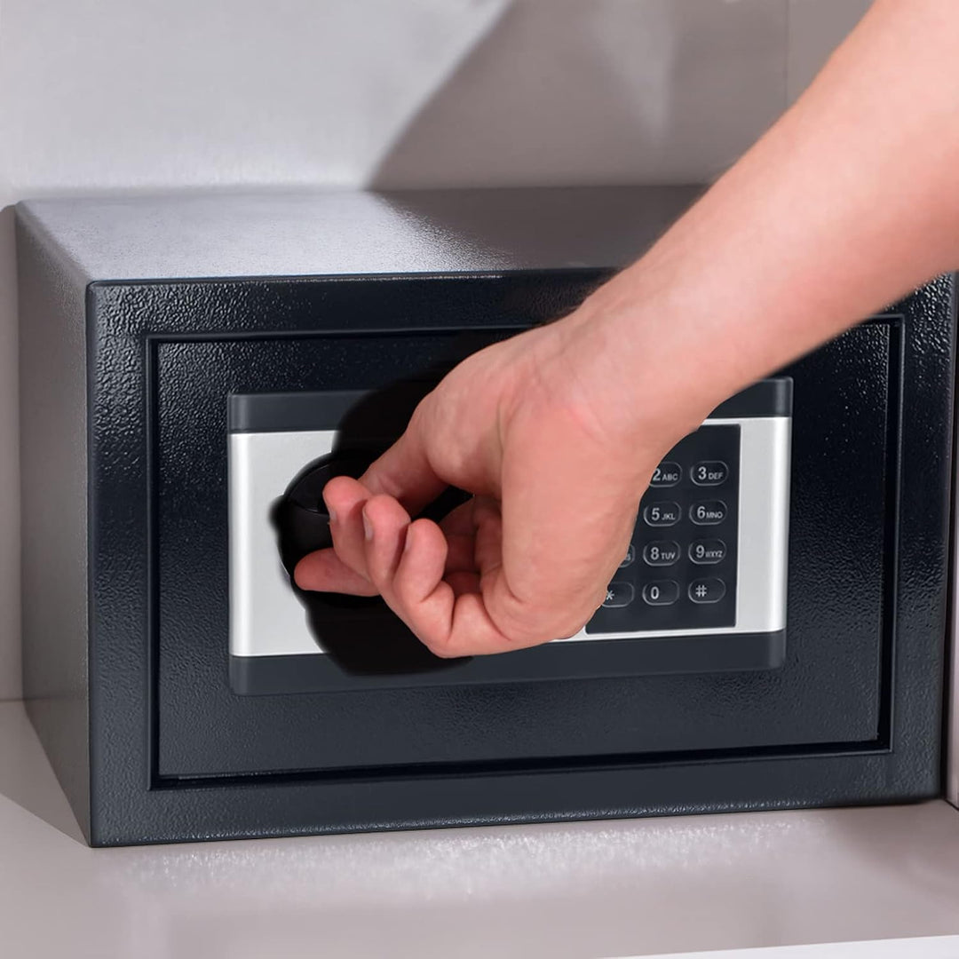 LZQ Elektronischer Safe Tresor Möbeltresor mit zahlenschloss und 2 Notschlüssel |Wandmontage möglich
