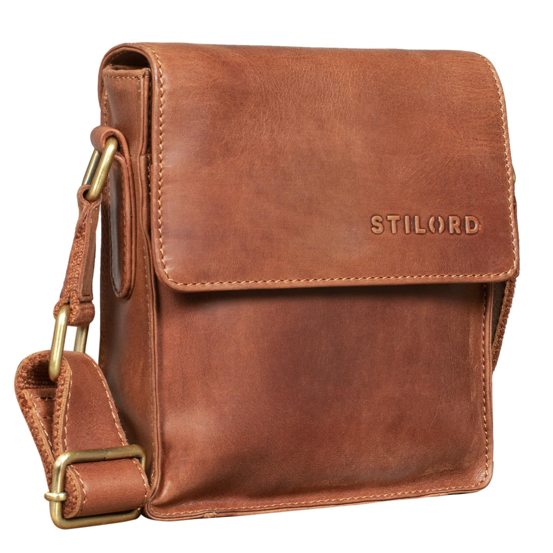 STILORD 'Nate' Herrentasche Leder klein Umhängetasche Schultertasche Männer Handtasche Messenger Bag