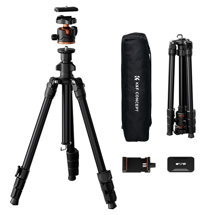 Kamera Stativ, K&F Concept Handy Stativ,178cm Stativ mit Handyhalterung, Tripod für unterwegs, Stati