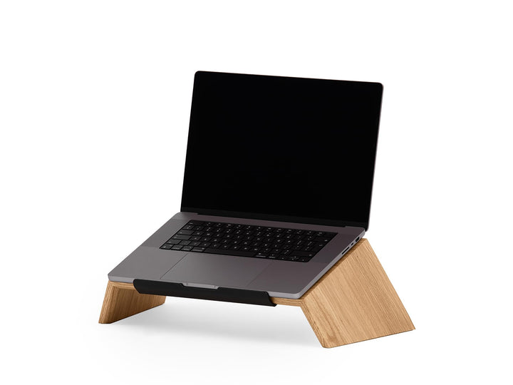 Oakywood - Laptop Ständer Holz - Notebook Stand - für Laptops 13-14", Hand Made, mit Metall Halterun