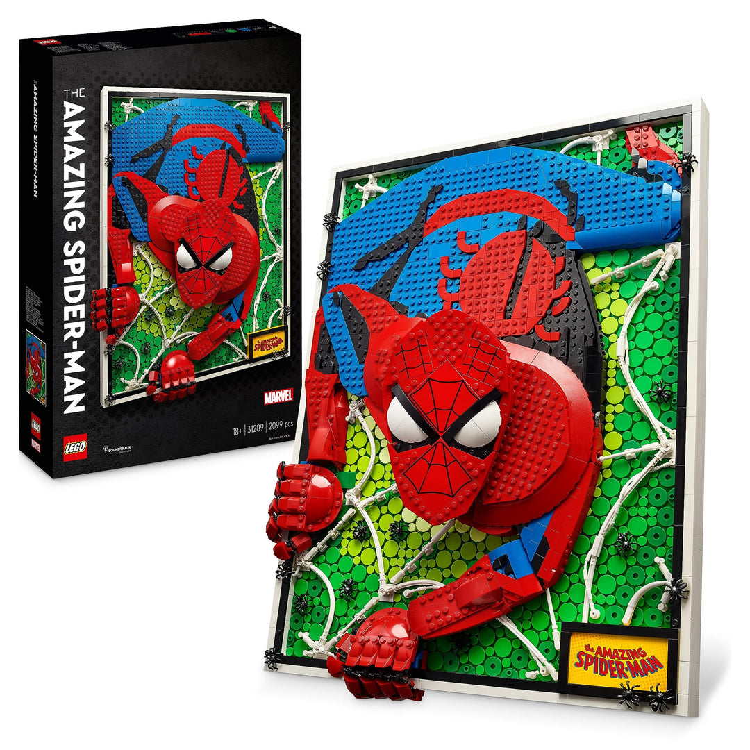 LEGO 31209 Art The Amazing Spider-Man Poster, 3D Wandbild-Set, baubares Leinwandbild, Superhelden-De