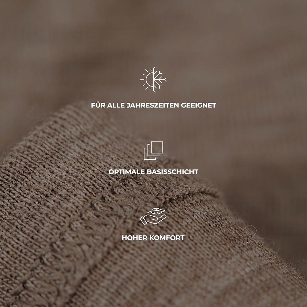 Dilling Damen Rollkragenshirt aus Merinowolle 46 Braun Meliert, 46 Braun Meliert