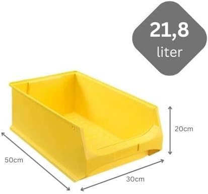 SparSet 5x Gelbe Sichtlagerbox 5.0 | HxBxT 20x30x50cm | 21,8 Liter | Sichtlagerbehälter, Sichtlagerk