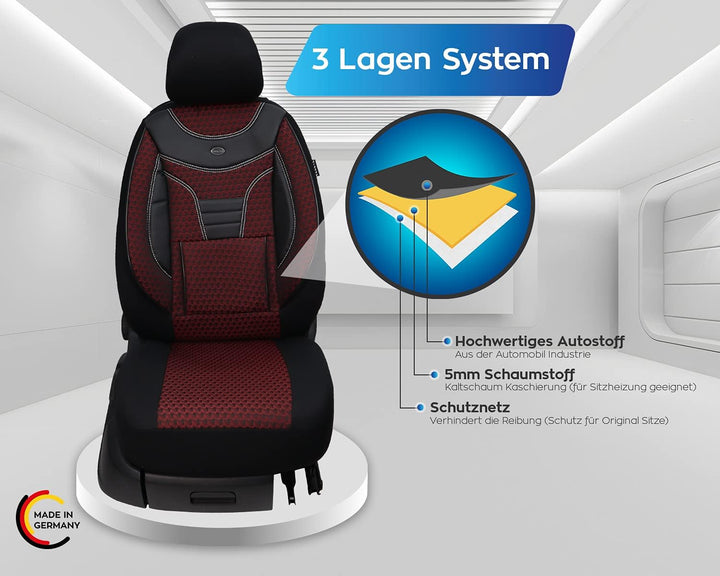 BREMER SITZBEZÜGE Mass Auto Schonbezüge kompatibel mit Mercedes B-Klasse W245 Fahrer & Beifahrer Set