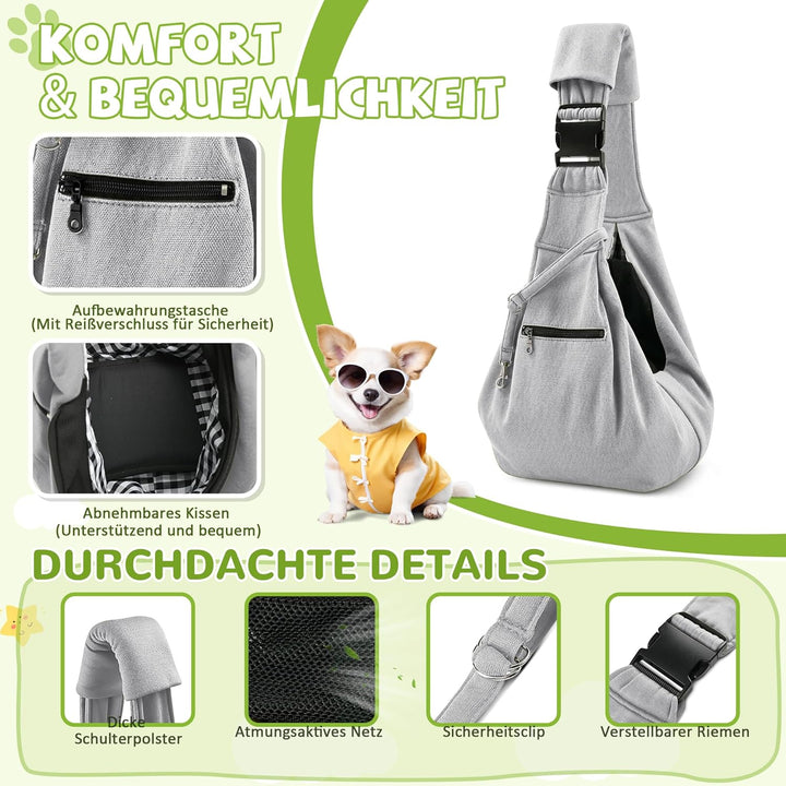 ALLSOPETS Hundetragetasche Atmungsaktive Bequeme Haustier Tragetasche für Kleine Hunde Katzen Sicher