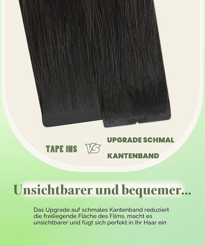 SURNEL Tape-In Echthaarverlängerungen Farbe 1B Aus Schwarz Verblassend Zu 4 Mittelbraun Tape in Haar