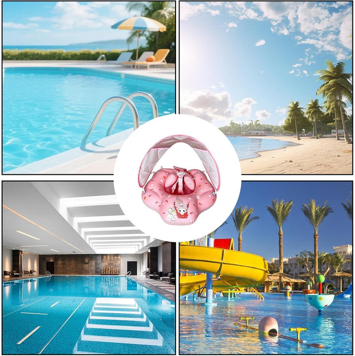 Schwimmring - Kippsicher, Aufblasbar Sonnenschutz Für Pool See Fluss | Leicht, Faltbar UV Schutz Dop