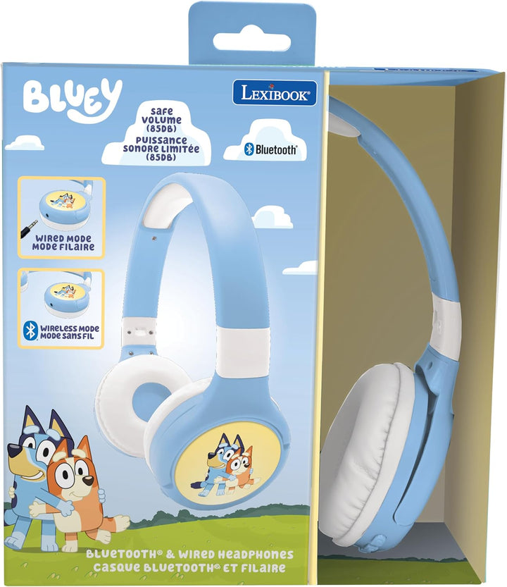 Lexibook, Bluey, 2-in-1 Bluetooth- und kabelgebundenes Headset, bequem und faltbar mit Lautstärkebeg