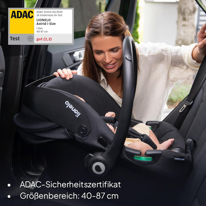 Lionelo ASTRID i-Size Baby Autositz 40-87 cm, Babyschale Gruppe 0+, Rückwärtsgerichtete Montage, 3-P