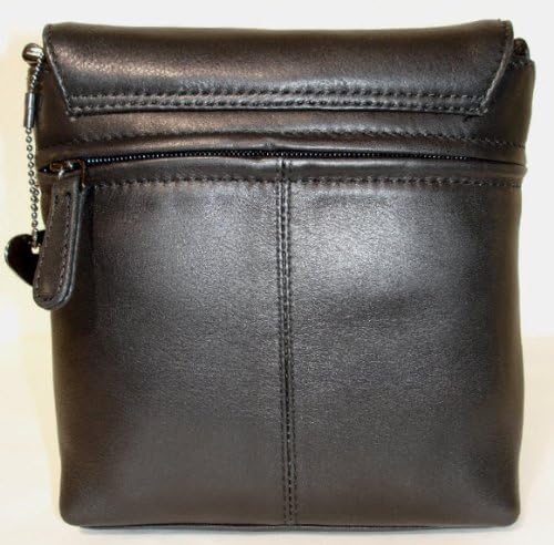 Josephine Osthoff kleine Damen Handtasche zum umhängen echt Leder (179) Schwarz, Schwarz