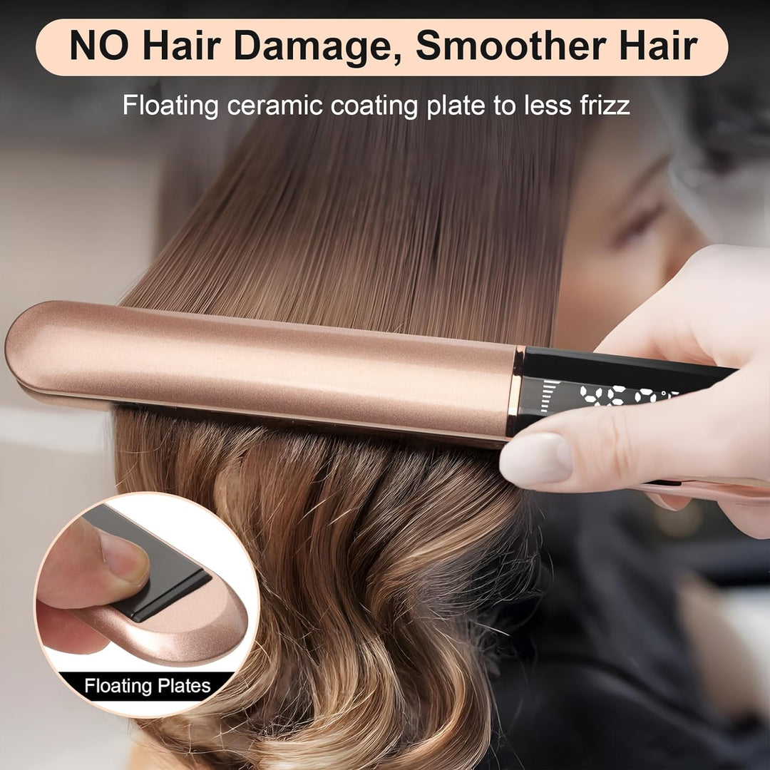 Glätteisen Haarglätter Ceramic Straight für glatte &amp; glänzende Haare, 2 in 1 Glätteisen Locken und G