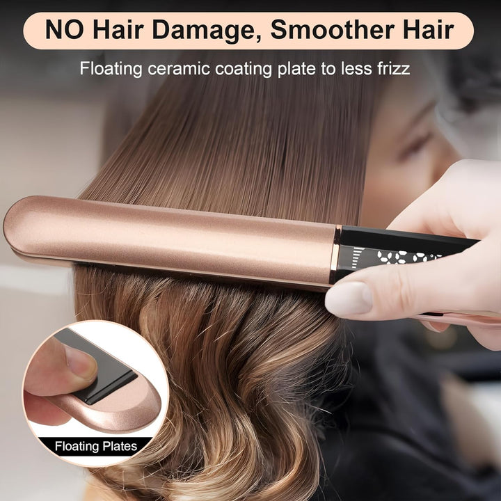 Glätteisen Haarglätter Ceramic Straight für glatte &amp; glänzende Haare, 2 in 1 Glätteisen Locken und G