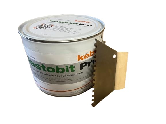 Elastobit Pro Kebu Kleber mit Zahnspachtel für Bleche Kaltkleber 6 kg Bitumenkleber