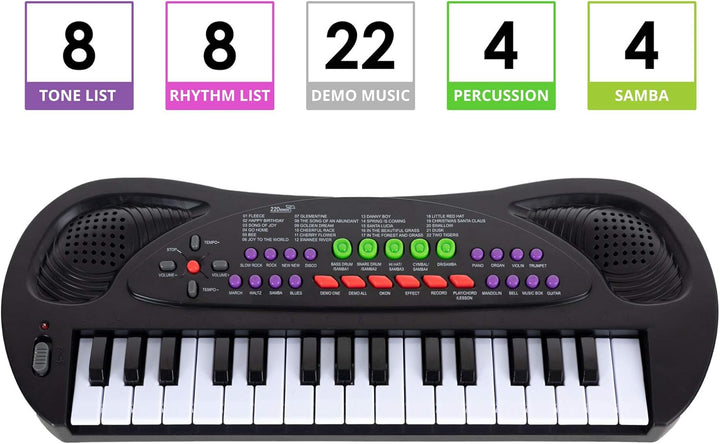 McGrey KK-3808 32 Tasten Spielzeug Keyboard - Kinder Keyboard mit Mikrofon zum Mitsingen und 8 Begle