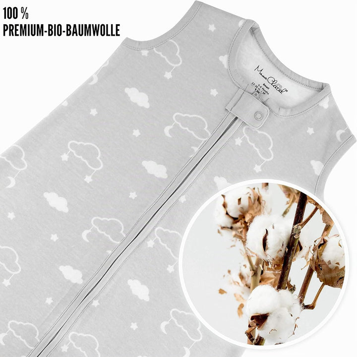 Mama Cheetah Baby Schlafsack, Bio-Baumwolle, Tragbare Babydecke, Schlafsack mit 2-Wege-Reissverschlu