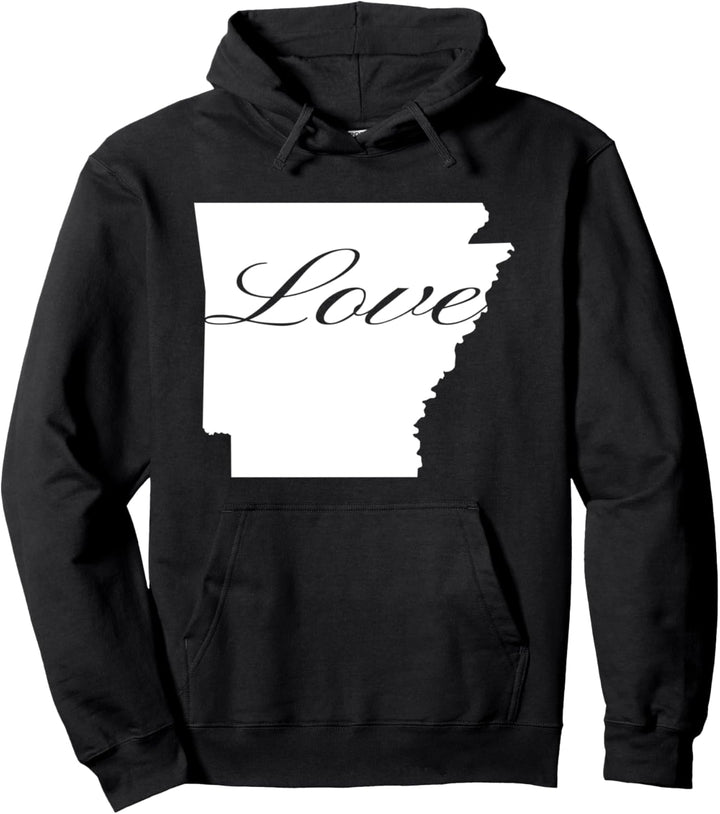 Arkansas Cursive Love State Pride Pullover Hoodie