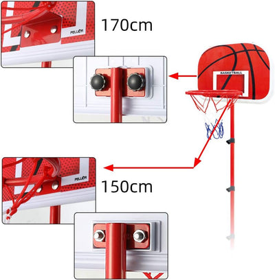PELLOR Einstellbare Basketballständer, Basketballkorb mit Ständer Höhenverstellbar Basketball-Backbo