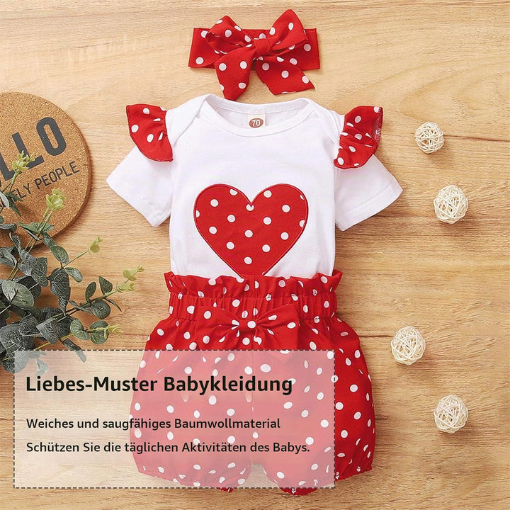 Sommer Strampler Set für Babys 0-18 Monate - Kurzarm Body + Hose + Stirnband Mädchen, Neugeborenen K